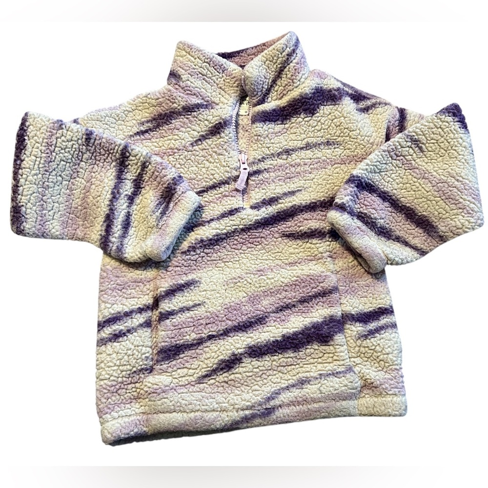 Carter’s Kid Girl’s Sherpa Fleece Pullover - Size 6/6x, Purple and Cream